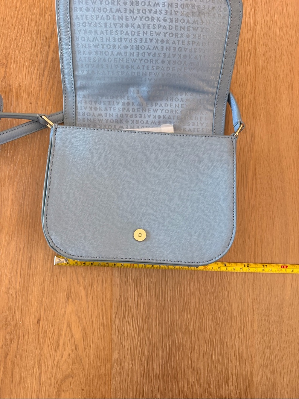 Kate Spade New York Light Blue Saffiano Leather Crossbody Bag Gold Hardware - Picture 12 of 15